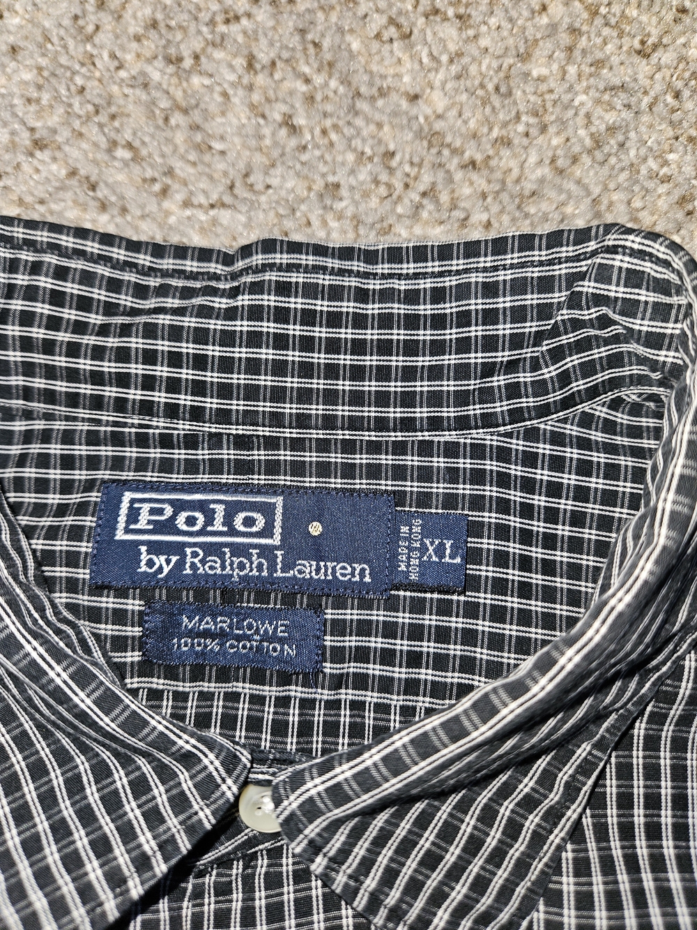 Polo by Ralph Lauren Marlowe Black Check Cotton Button-Up Shirt - XL